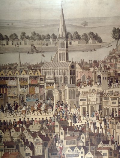 The Coronation Procession of King Edward VI in 1547 (detail) by English School